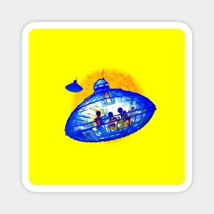 Aliens Attack (yellow background) Magnet