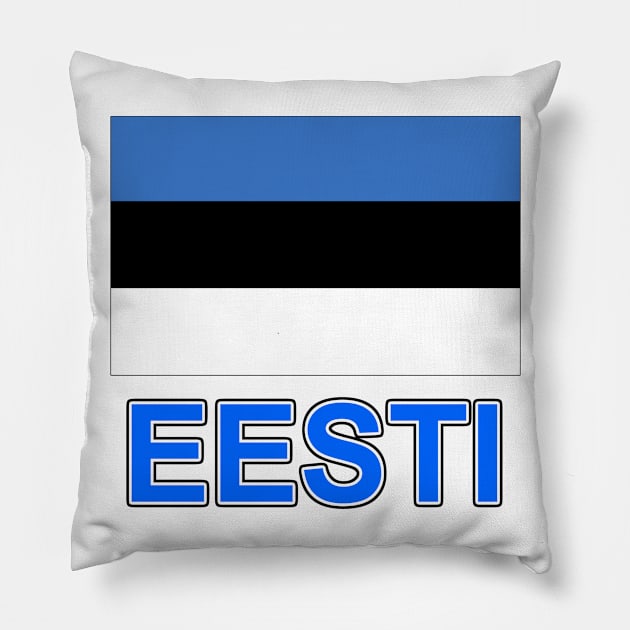 The Pride of Estonia - Estonian National Flag Design (Estonian Text) Pillow by Naves