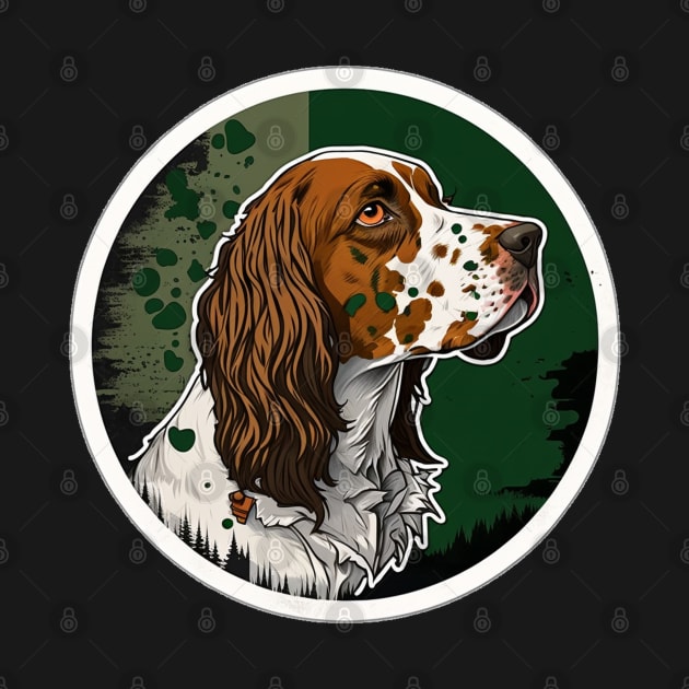 Irish Red and White Setter Camouflage Motif by Mike O.