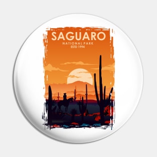 Saguaro National Park Vintage Minimal travel poster Pin