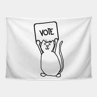 Political Pussy Cat says Vote Tapestry