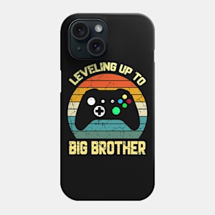 Leveling up to Big Brother funny gamer boys kids men Phone Case