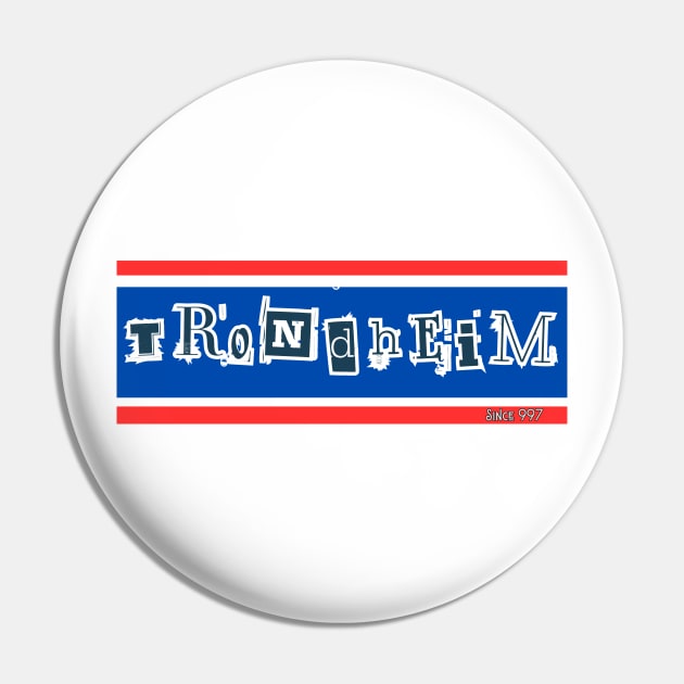Trondheim Norge Norway Cool Funky Wacky T-Shirt Pin by SailorsDelight