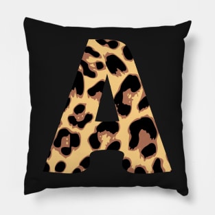 Cheetah initial letter A Pillow