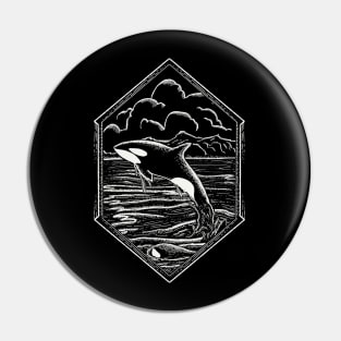 Save the orcas whale Pin