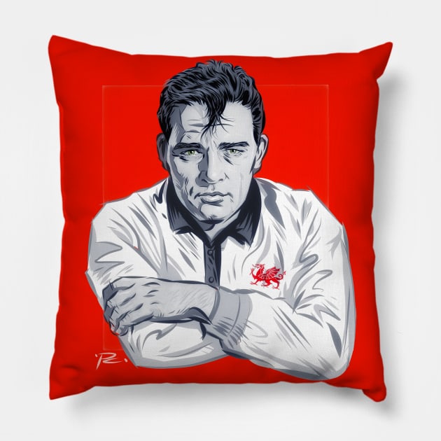 Richard Burton - An illustration by Paul Cemmick Pillow by PLAYDIGITAL2020