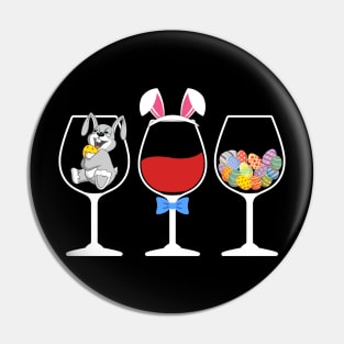 Easterwine Easer Eggs Bunny Ear Funny T-shirt Pin