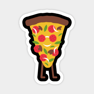 Walking Pizza Cartoon Magnet