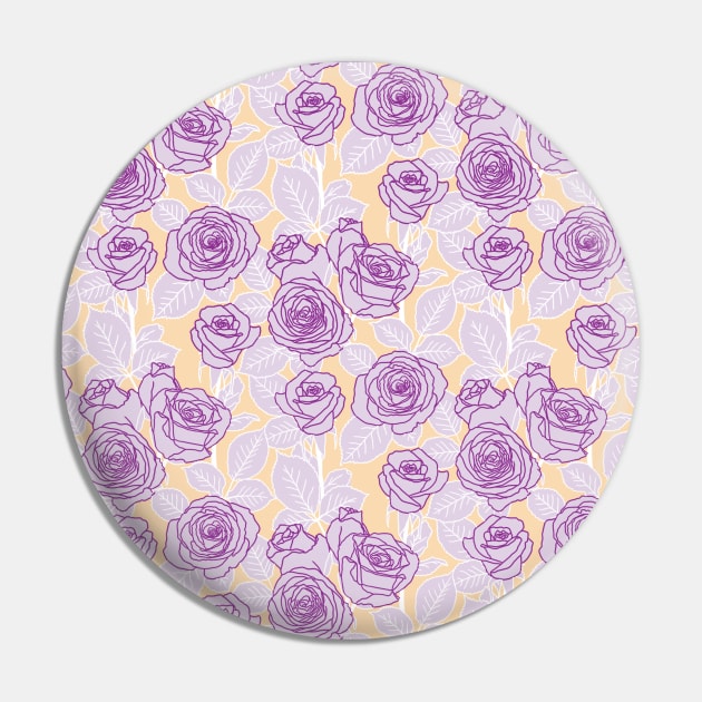 Purple and Peach Romantic Roses Pin by Carolina Díaz