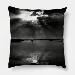 Summer evening light at Brancaster Staithe, Norfolk, UK Pillow