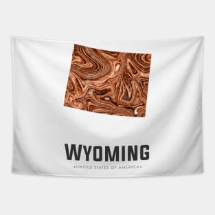 Wyoming state map abstract brown Tapestry