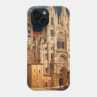 Burgos Cathedral Starry Night Spain Travel Tourism Retro Vintage Phone Case