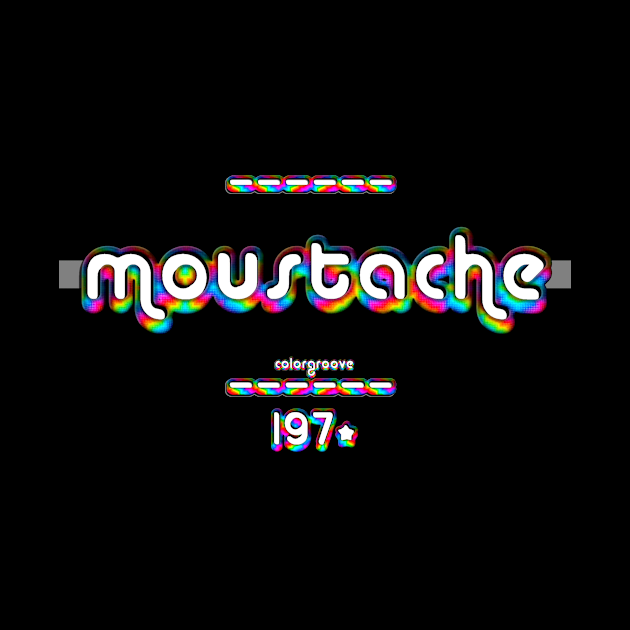 Moustache 1970 ColorGroove Retro-Rainbow-Tube nostalgia (wf) by Blackout Design