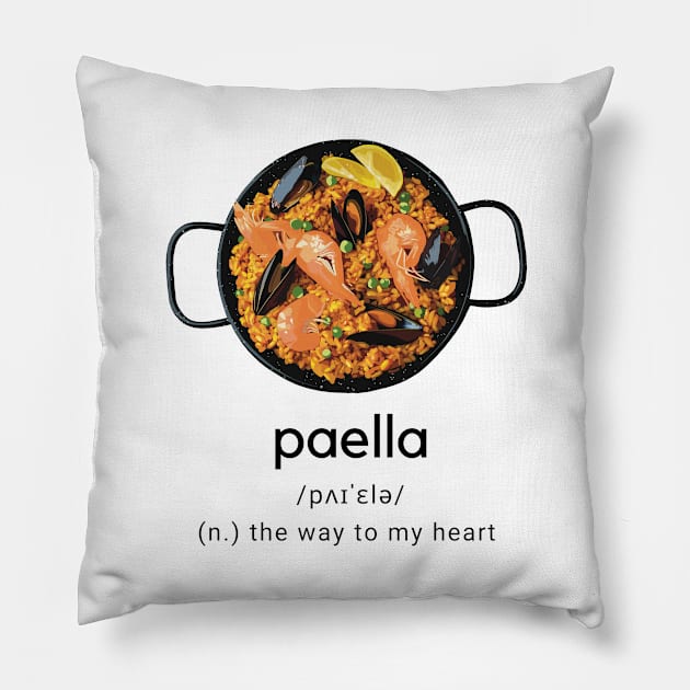 Paella dictionary the way to my heart Pillow by Holailustra