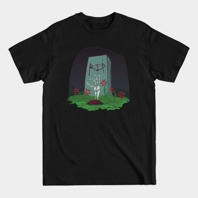 Discover Skeleton grave flowers R.I.P. Bone hand gift - Graveyard - T-Shirt