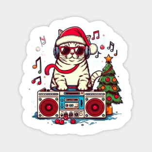 christmas cat DJ Magnet