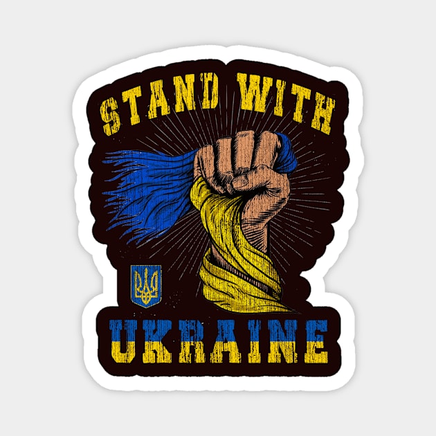 Stand With Ukraine Detailed Flag Design Magnet by The Christian Left