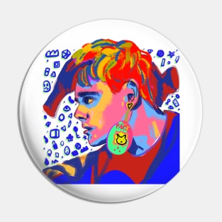 awsten knight rainbow tamagotchi portrait (square) Pin