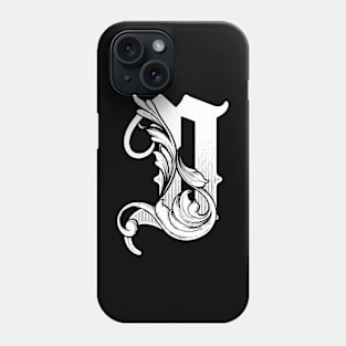 illustration of D font vintage style hand drawing design Phone Case