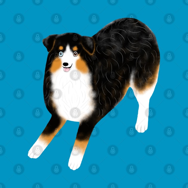 Australian Shepherd (Black Tri) by illucalliart