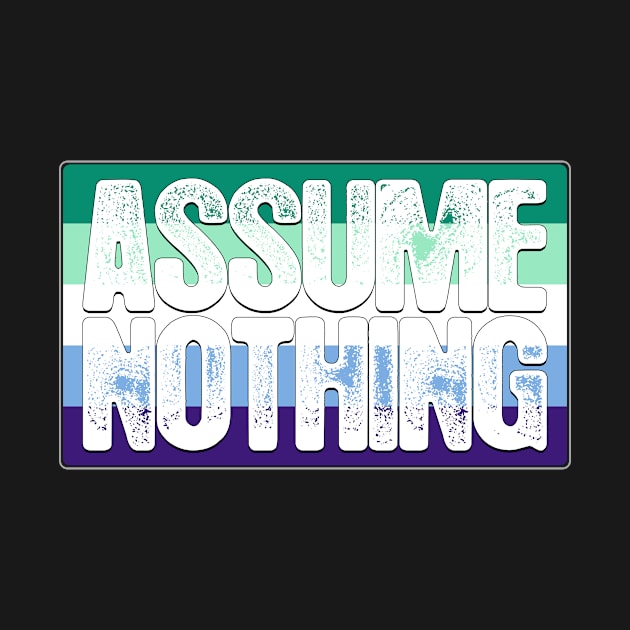 Assume Nothing Gay Male Pride Flag by wheedesign