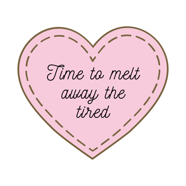 Comfy, cute and girly heart design | melt away the tired by The Self Love Club