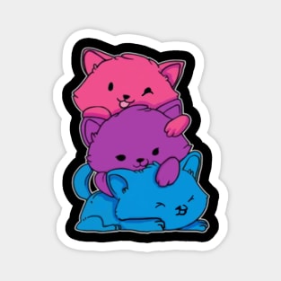 bisexual lgbt cat pride flag kawaii Magnet