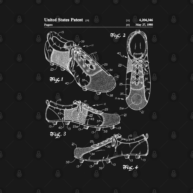 Soccer Boots Patent - Football Boots Art - Black Chalkboard by patentpress