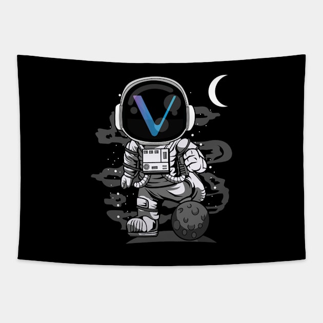 Astronaut Vechain VET Coin To The Moon Crypto Token Cryptocurrency Wallet Birthday Gift For Men Women Kids Tapestry by Thingking About