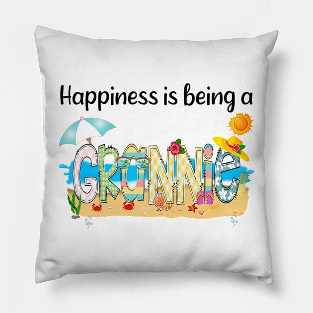 Happiness Is Being A Grannie Summer Beach Happy Mother's Day Pillow by KIMIKA