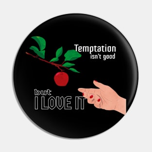 Sin tentation with text white Pin