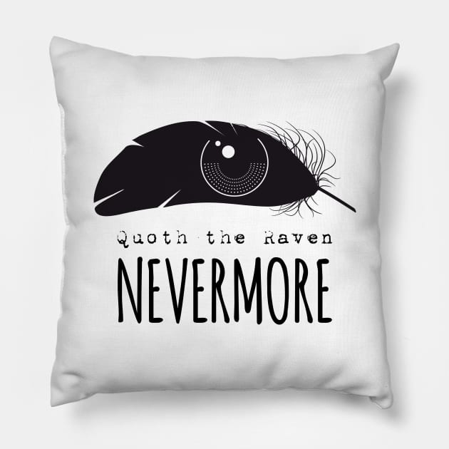 Edgar Allan Poe The Raven Nevermore Gift Pillow by grendelfly73