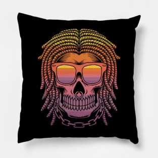 Skull With Dreadlocks Pillow