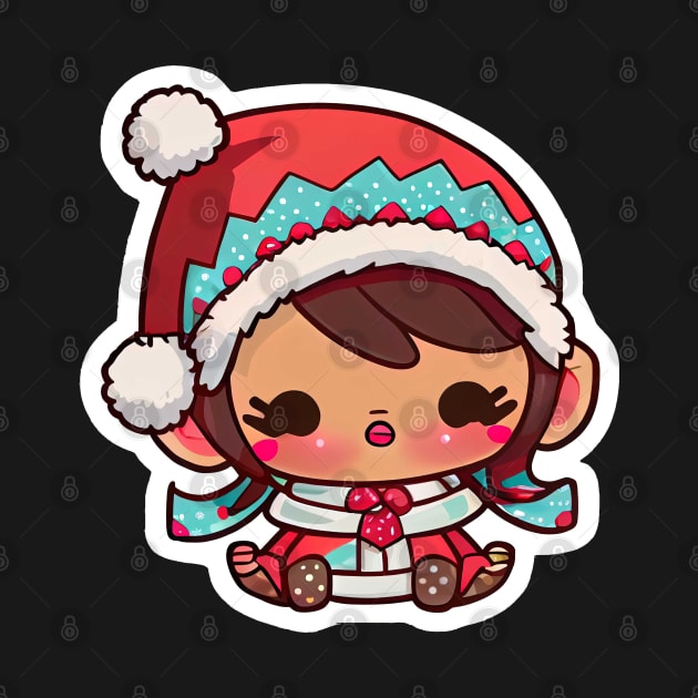 Chibi Kawaii Cute Adorable Little Girl Wearing Winter Clothes by The Little Store Of Magic