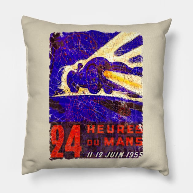 24 Heure du Mans Pillow by Midcenturydave