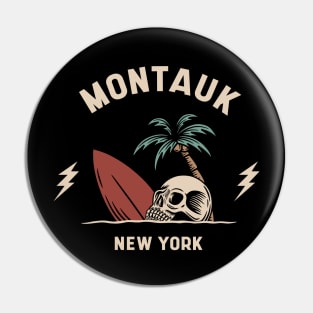 Vintage Surfing Montauk, New York Retro Surfer Pin