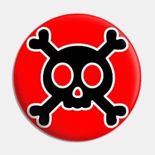 Skull and Bones Funny Halloween  Danger Pin