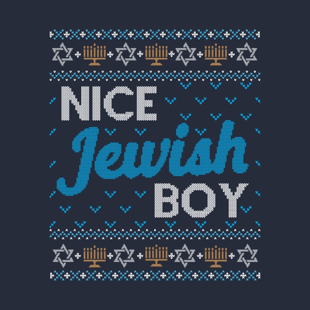 Funny Ugly Hanukkah Sweater, Nice Jewish Boy by HolidayoftheWeek