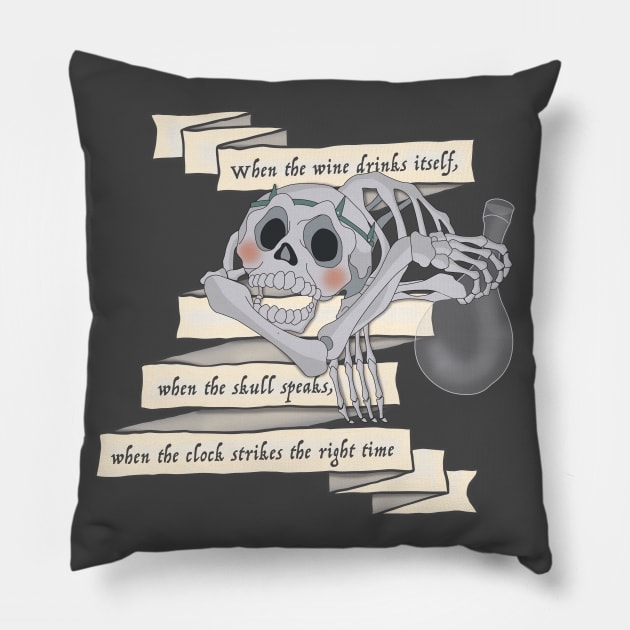 The Last Unicorn Skull Riddle Pillow by AnnaBanana