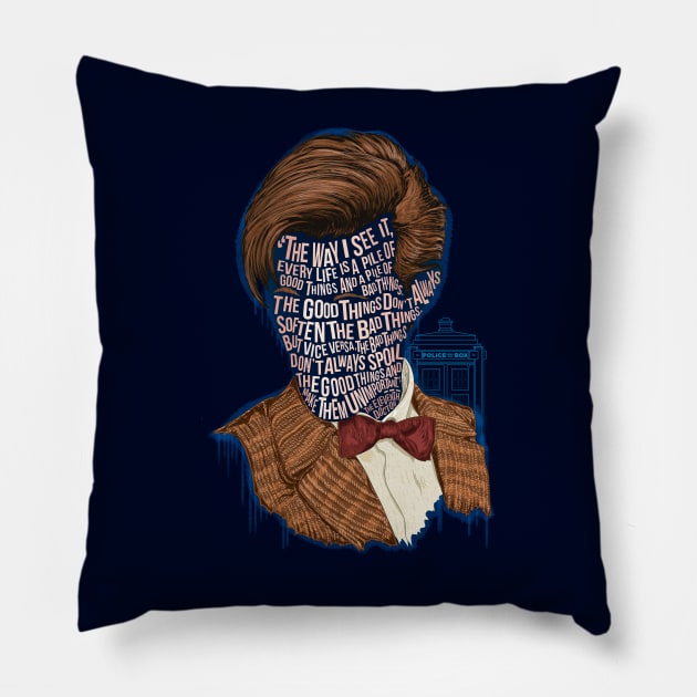 The 11th Doctor Pillow by NateJonesDesign