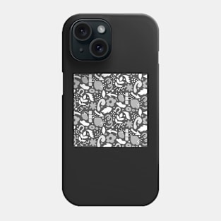 Abstract retro pattern in monochrome black and white Phone Case