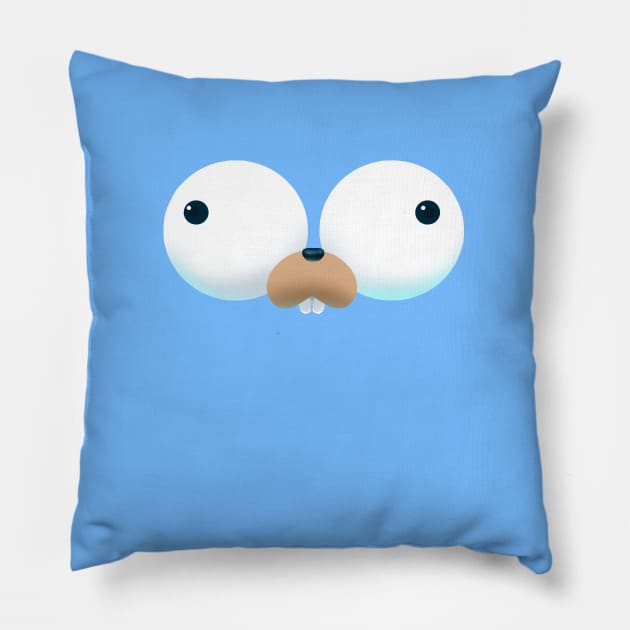 Gopher Golang inside Go Developer Pillow by clgtart