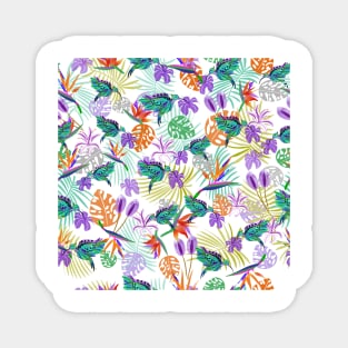 Tropical birds of paradise & humming bird Magnet