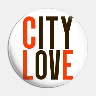 City Love CLE Orange Brown Pin