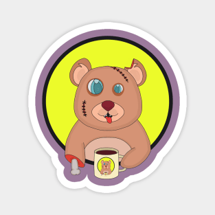 Coffee Zombie Bear Magnet