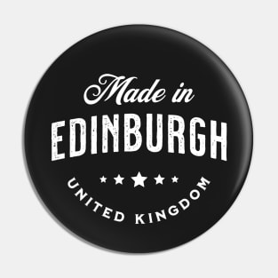 Made In Edinburgh, UK - Vintage Logo Text Design Pin