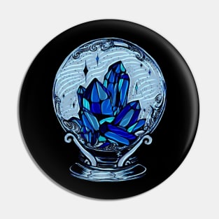 Blue Wavy Magick Crystal Ball Pin