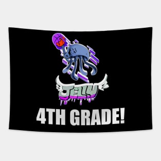 4TH Grade Jelly Basketball Jelly Fish Kids Teens Back To School Sports Tapestry