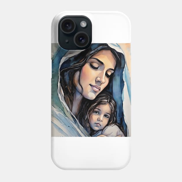 Holy Mary embracing for her son Phone Case by bogfl