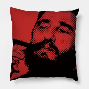 Young Fidel Castro Smoking Cigar Pillow